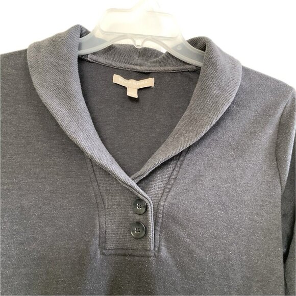 Banana Republic Shirt Womens S Gray V Neck Roll Collar Pockets Buttons Stretch - Picture 4 of 10